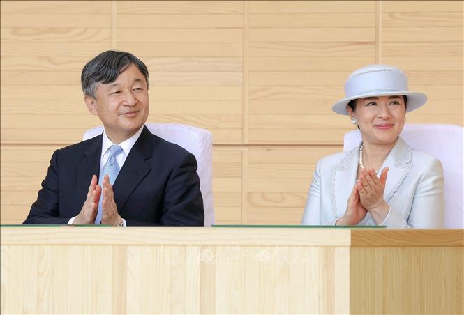  Nhật hoàng Naruhito (trái) và Hoàng hậu Masako dự một sự kiện ở Rikuzentakata, tỉnh Iwate, đông bắc Nhật Bản, ngày 4-6-2023. Ảnh: Kyodo/TTXVN