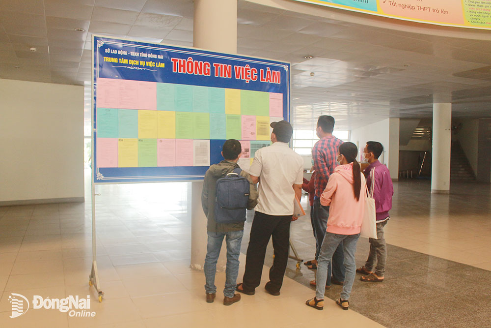 Người lao động tham gia tìm hiểu thông tin việc làm tại Trung tâm Dịch vụ việc làm Đồng Nai