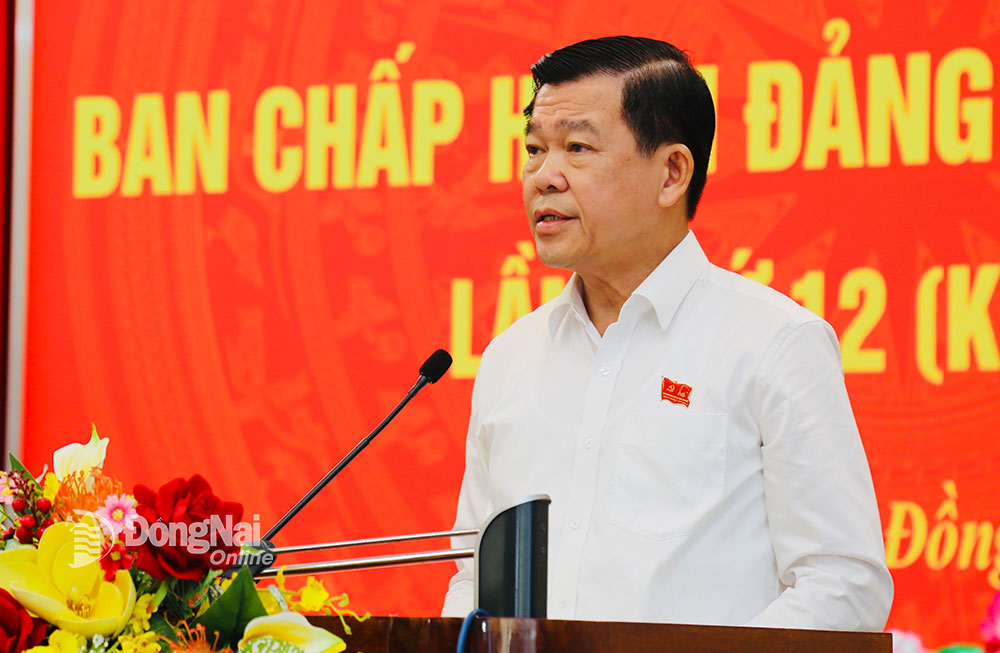Ủy viên Trung ương Đảng, Bí thư Tỉnh ủy Nguyễn Hồng Lĩnh phát biểu khai mạc hội nghị