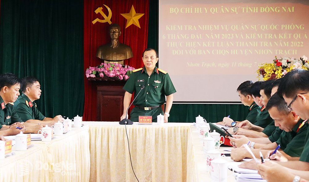 Đại tá Vũ Văn Điền kết luận tại buổi kiểm tra